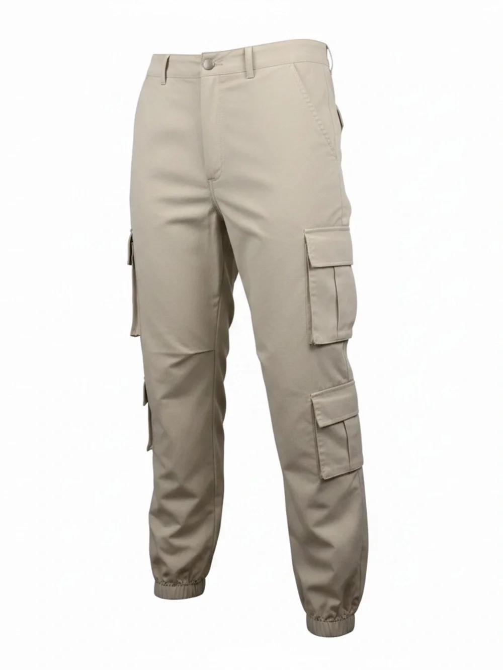 Beige Utility Cargo Joggers for Women - Picture 2 of 8